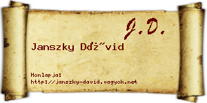 Janszky Dávid névjegykártya