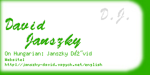 david janszky business card